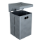 Square litter bin with cover, with ashtray | hot dipped galvanized | without standingpost